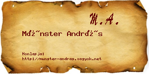 Münster András névjegykártya